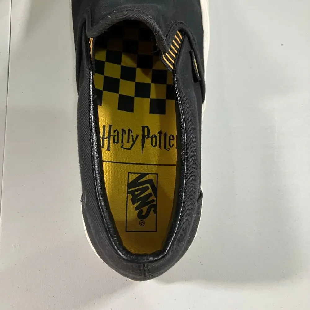 VANS X Harry Potter Hufflepuff Men's Sneaker Size 10 Classic Black Slip-on Shoes